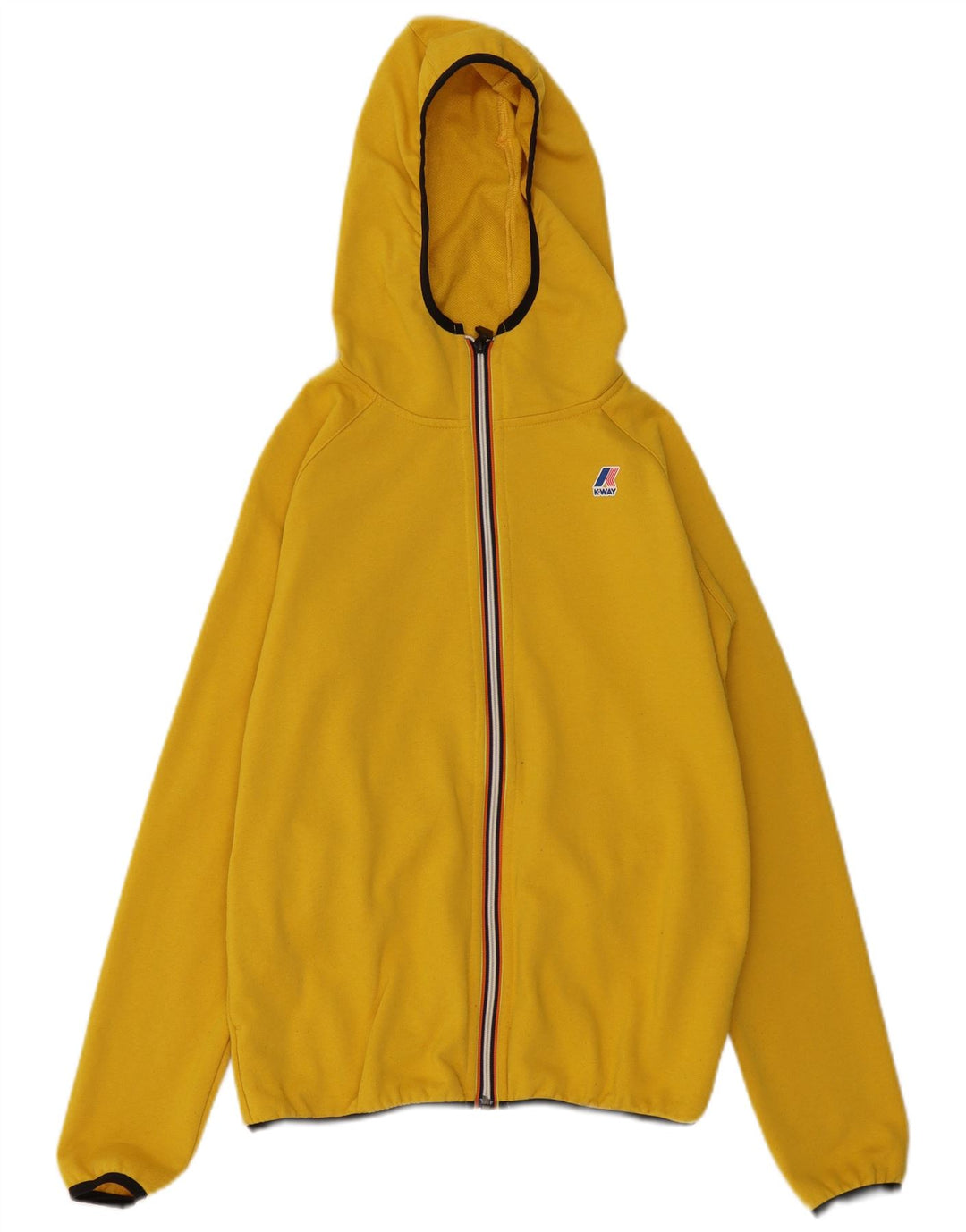 Suéter K-Way Boys Zip com capuz 13-14 anos poliéster amarelo