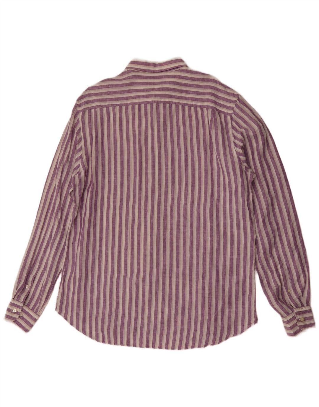 Camisa masculina Massimo Dutti XL linho listrado roxo