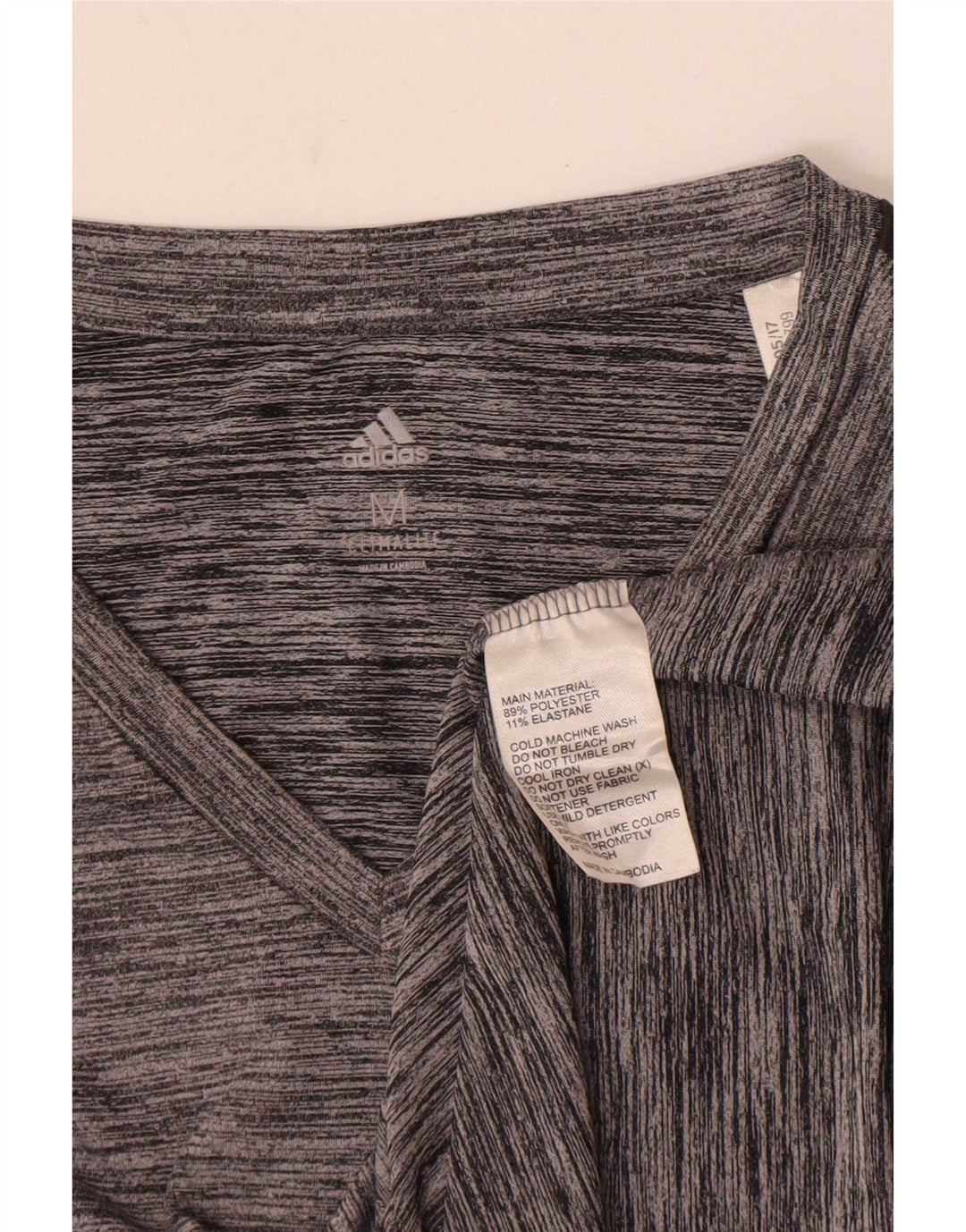 Adidas Womens Climalite T-Shirt Top UK 12 Medium Grey Flecked Poliéster