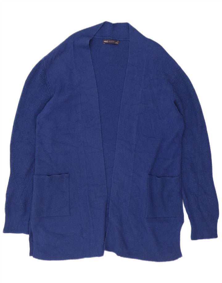 Suéter cardigã feminino oversized longline Marks & Spencer Reino Unido 16 grande azul