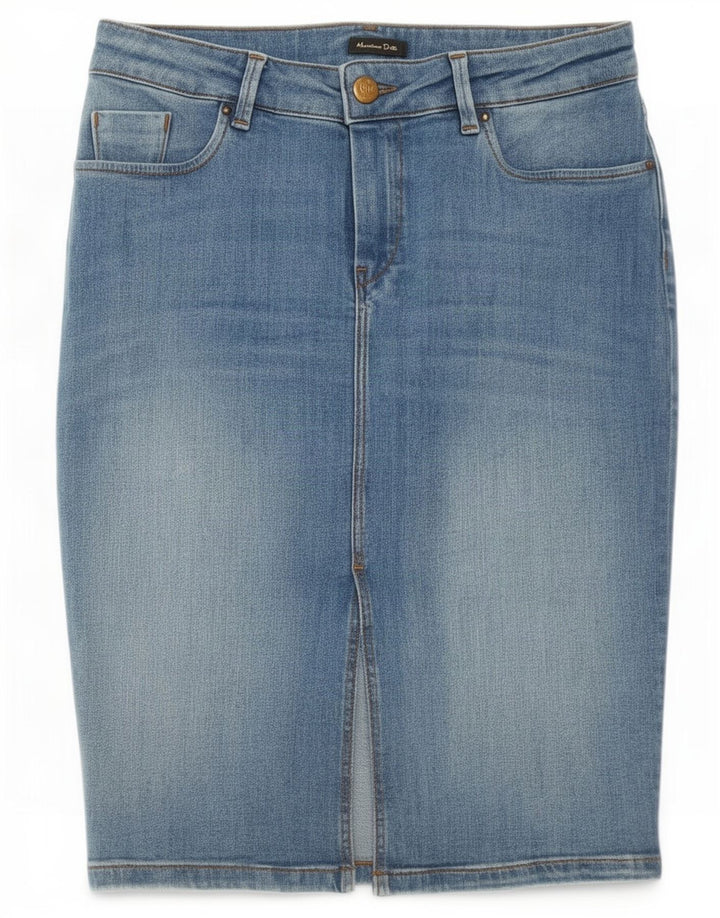 Saia jeans feminina Massimo Dutti UE 38 pequena W28 azul