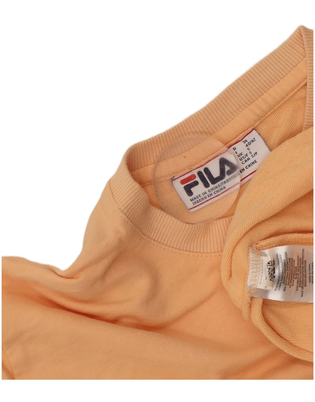 Fila moletom feminino oversized jumper UK 10 pequeno algodão laranja