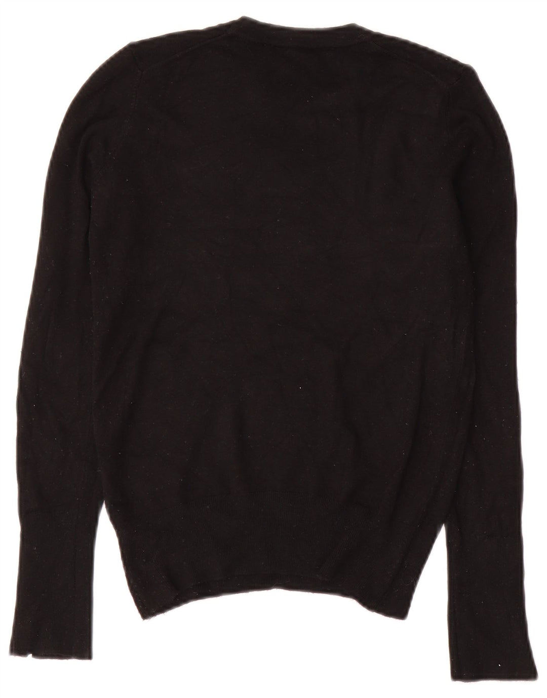 Zara Suéter feminino com gola redonda e gola redonda, preto pequeno, 10