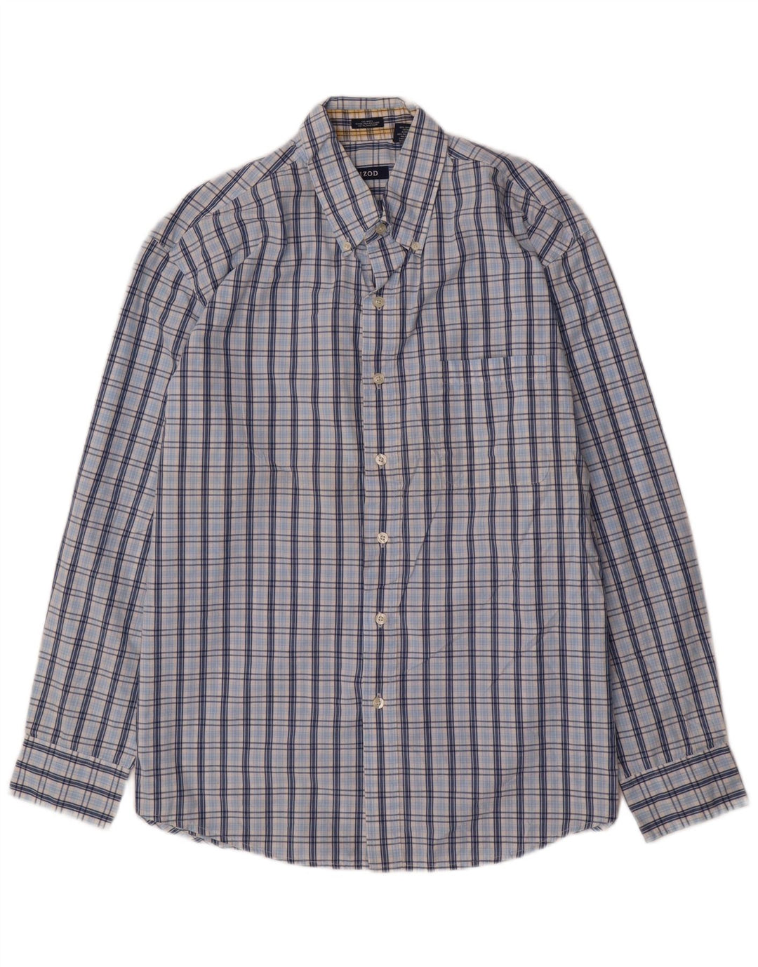 Camisa masculina IZOD grande algodão xadrez azul