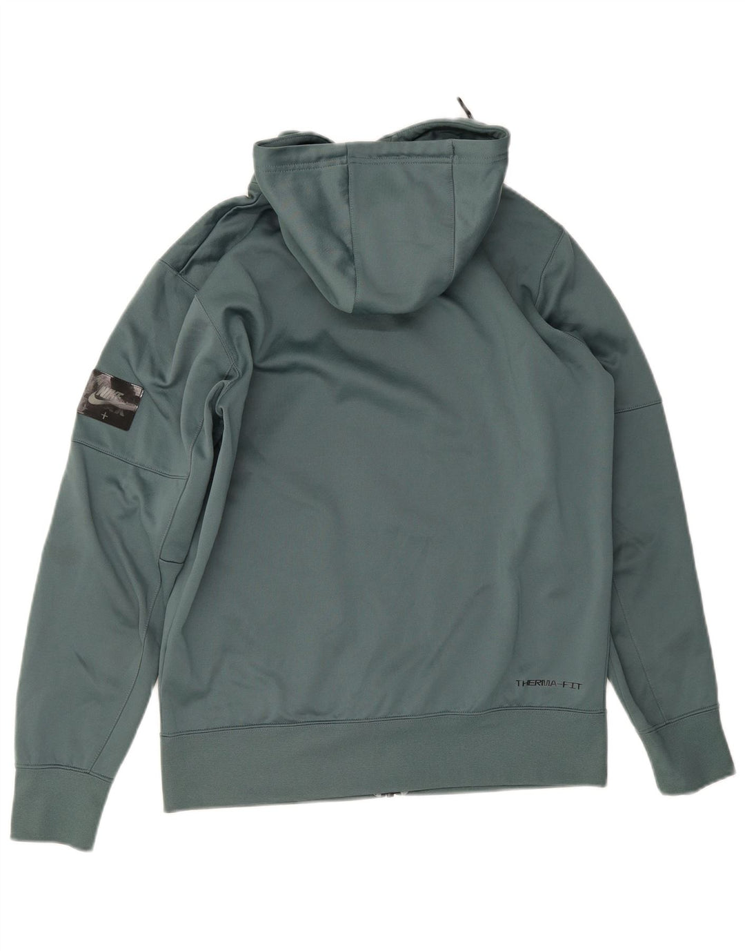 Suéter masculino Nike Therma-Fit Graphic Zip com capuz verde médio poliéster
