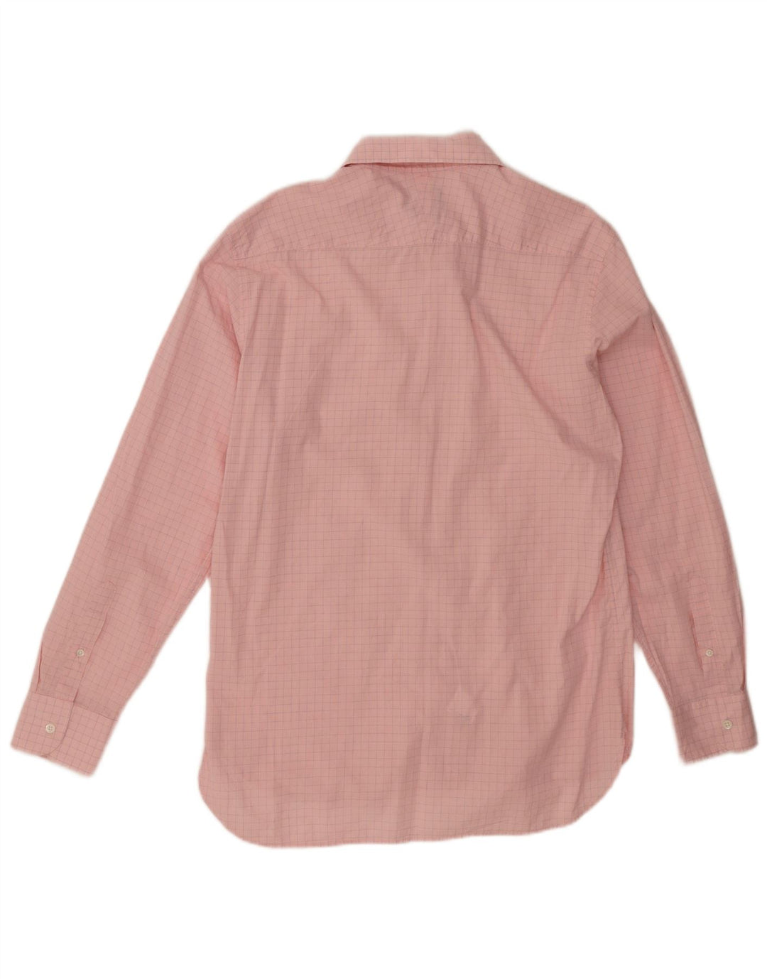 AQUASCUTUM Camisa masculina slim fit tamanho 16 1/2 grande algodão xadrez rosa