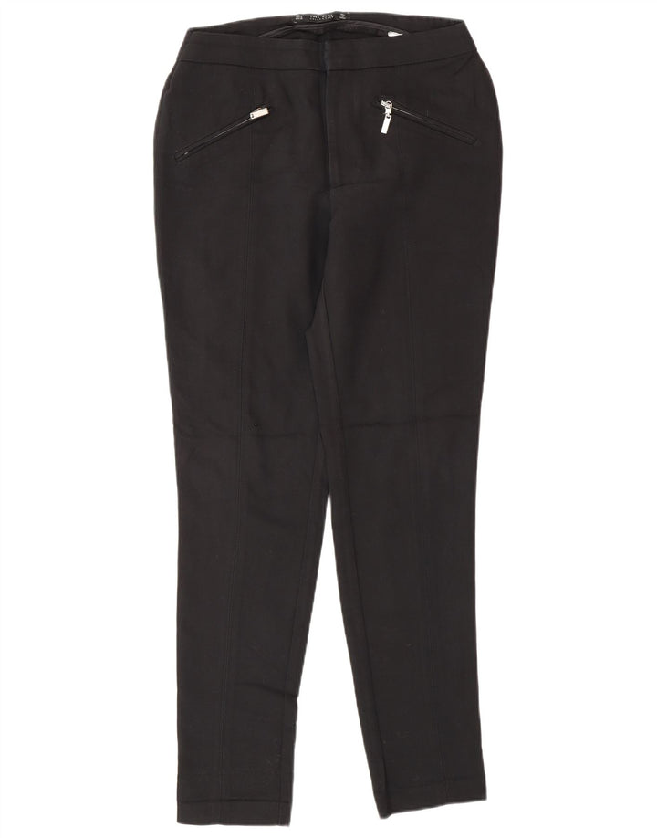 Zara Calça feminina casual slim média W28 L28 preta