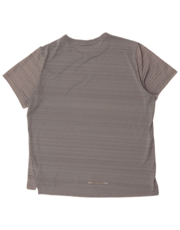 Camiseta Nike Masculina Dri Fit Top Grande Cinza Risca de Giz Poliéster