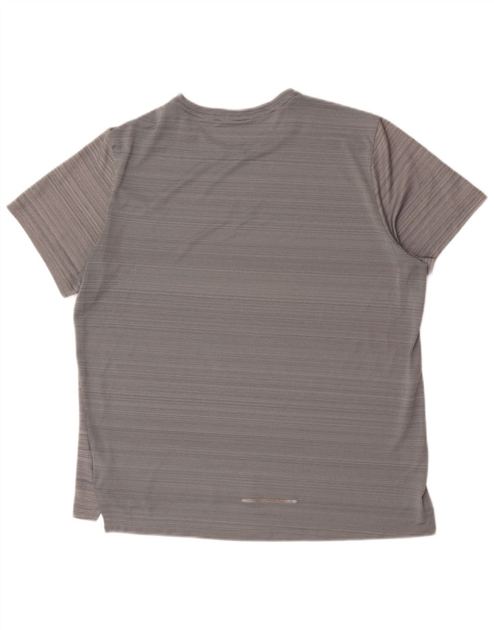 Camiseta Nike Masculina Dri Fit Top Grande Cinza Risca de Giz Poliéster