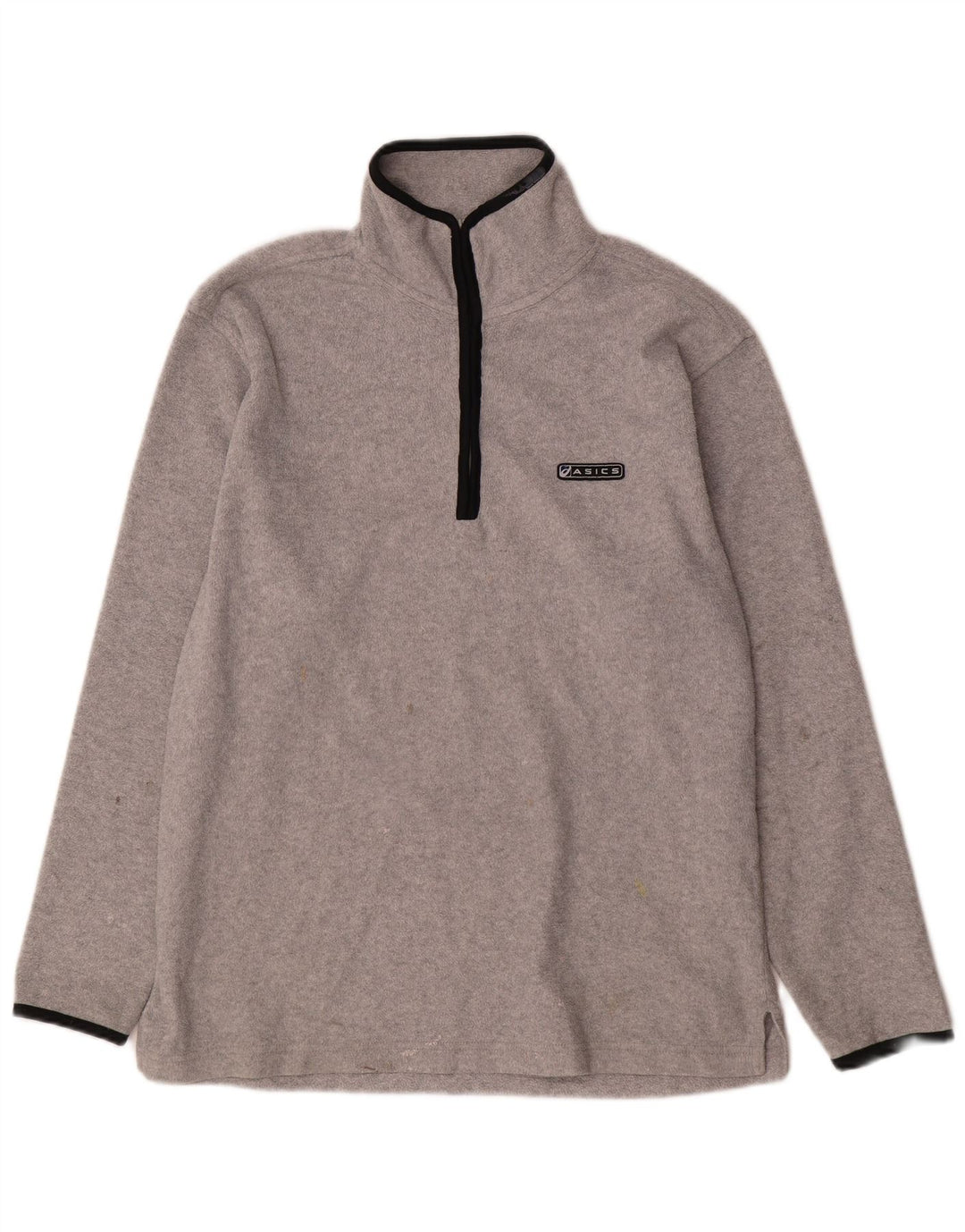 Asics Mens Zip Neck Fleece Jumper Médio Cinza