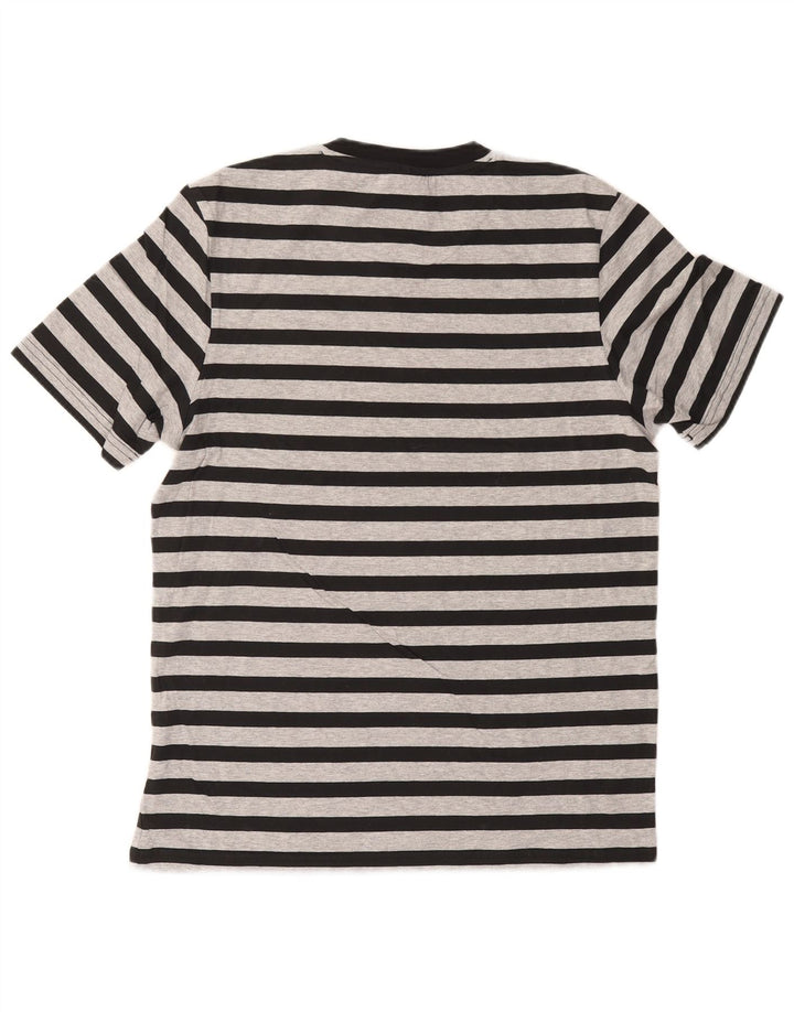 ADIDAS Mens T-Shirt Top Small Grey Striped Cotton