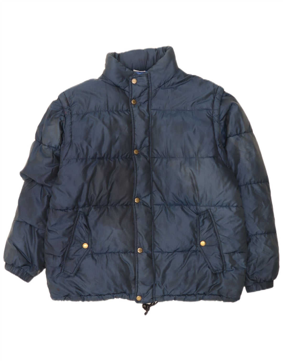 Jaqueta masculina acolchoada com capuz Sergio Tacchini Reino Unido 40 grande azul marinho poliamida