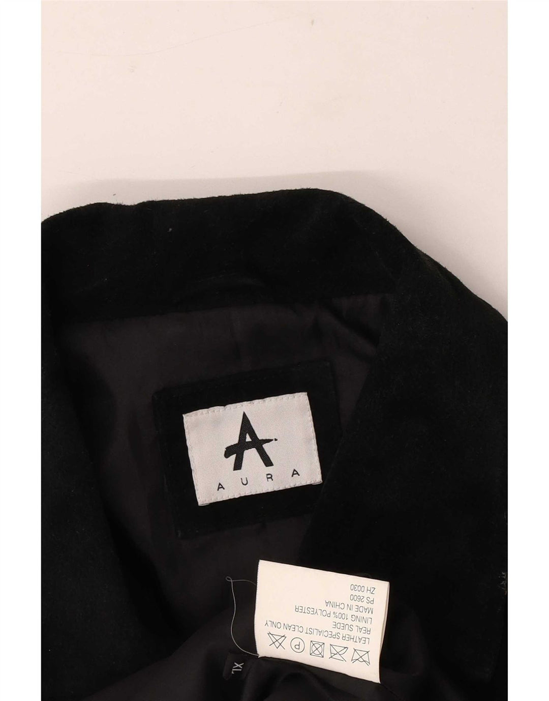 Jaqueta de camurça feminina vintage Reino Unido 18 XL couro preto