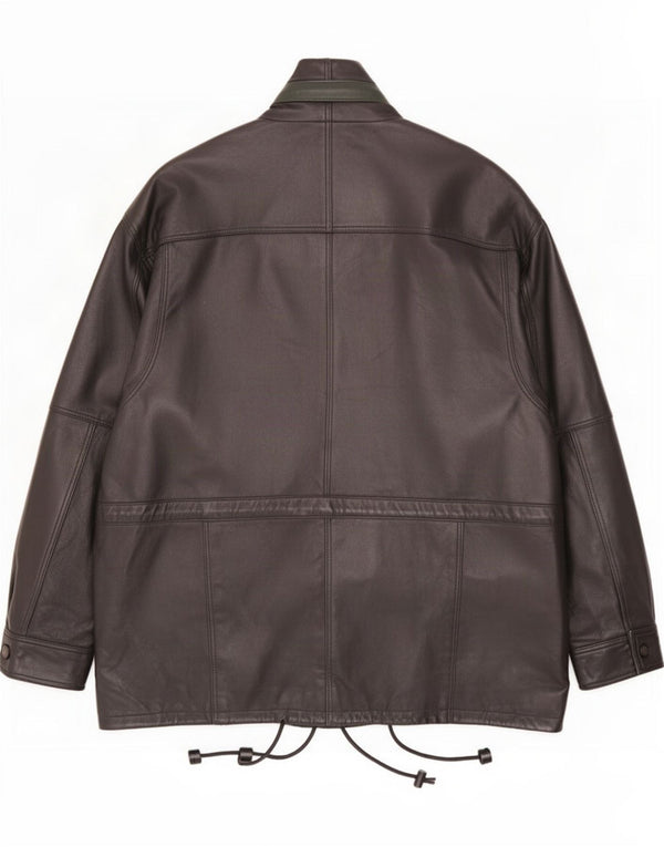 Shelter Bay Mens Leather Jacket UK 44 2XL Black