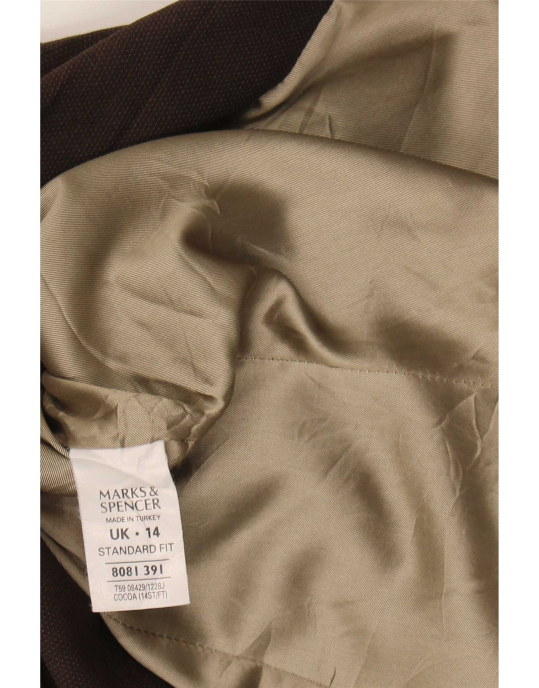 Jaqueta blazer feminina Marks & Spencer com 1 botão Reino Unido 14 marrom médio