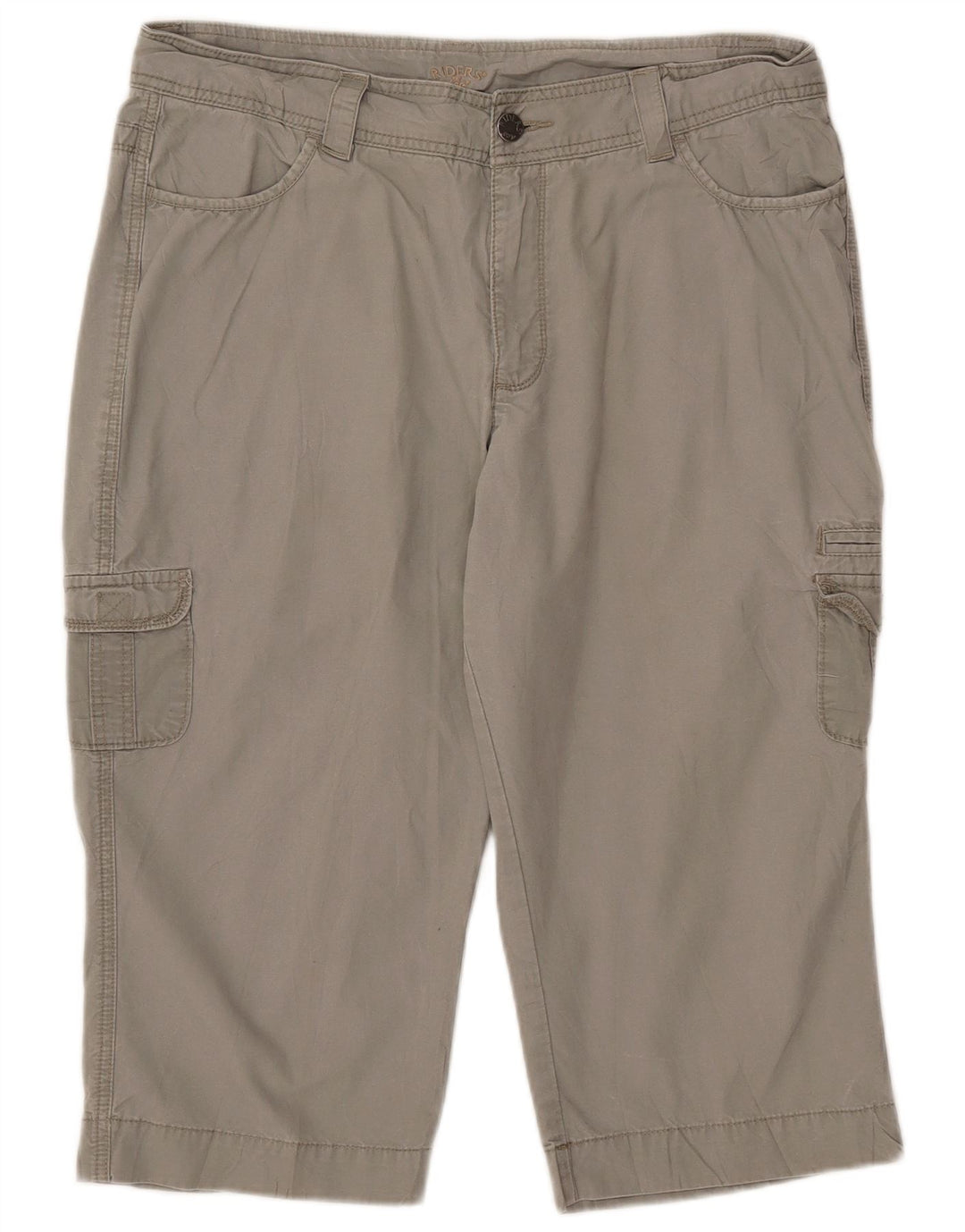 Shorts cargo feminino Lee Raiders US 16 2XL W34 algodão cinza