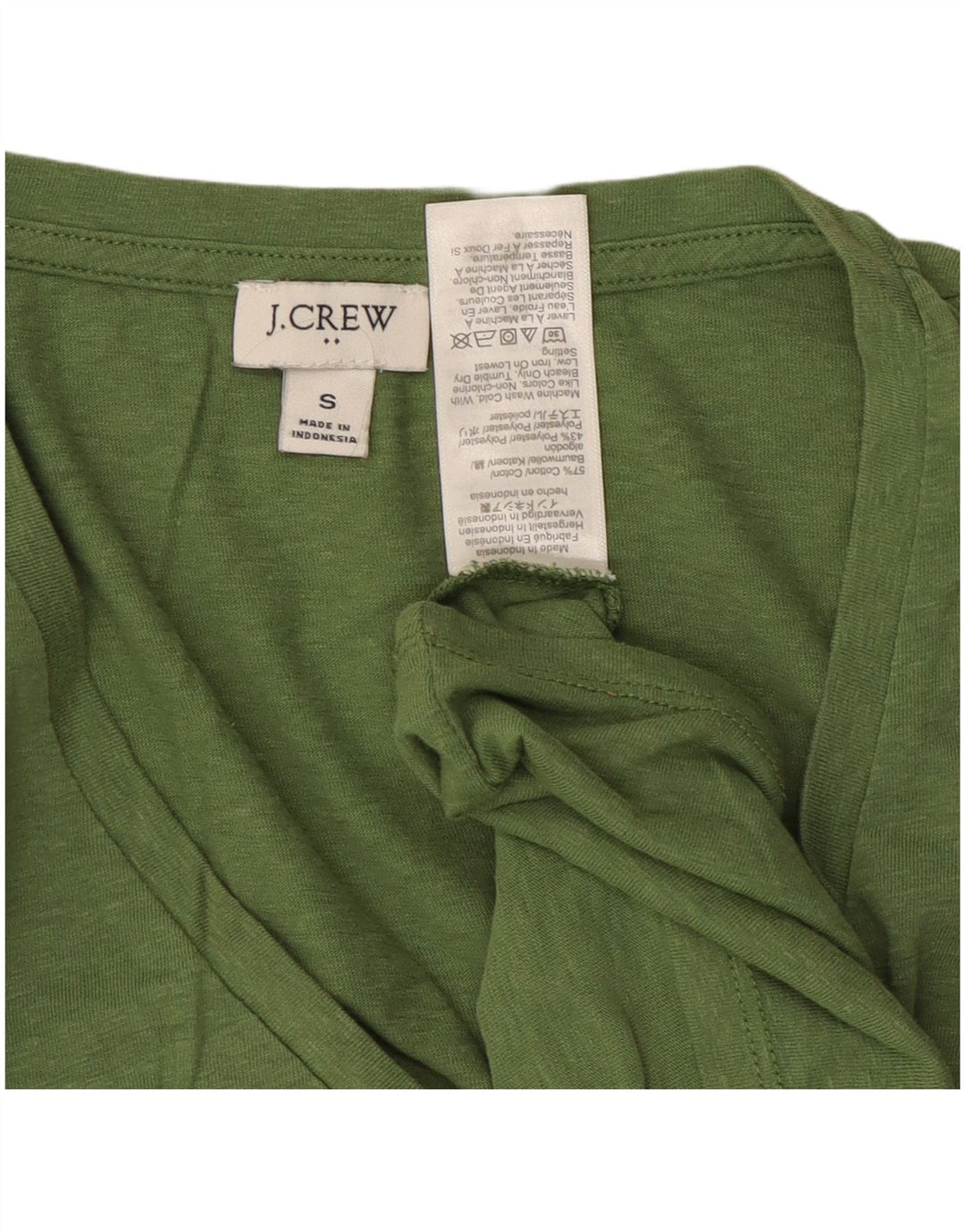 J. CREW Colete feminino Top UK 10 pequeno algodão verde
