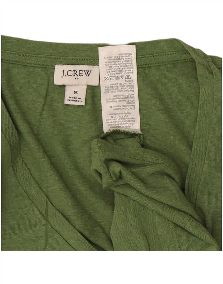 J. CREW Colete feminino Top UK 10 pequeno algodão verde