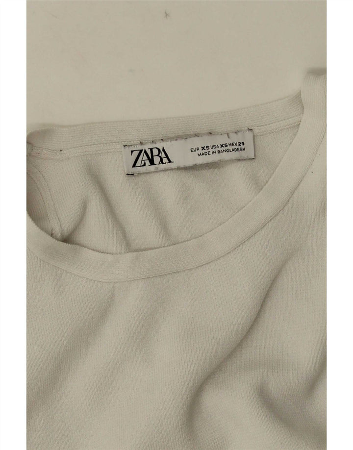 Zara Womens Crop Vest Top UK 4 XS Branco