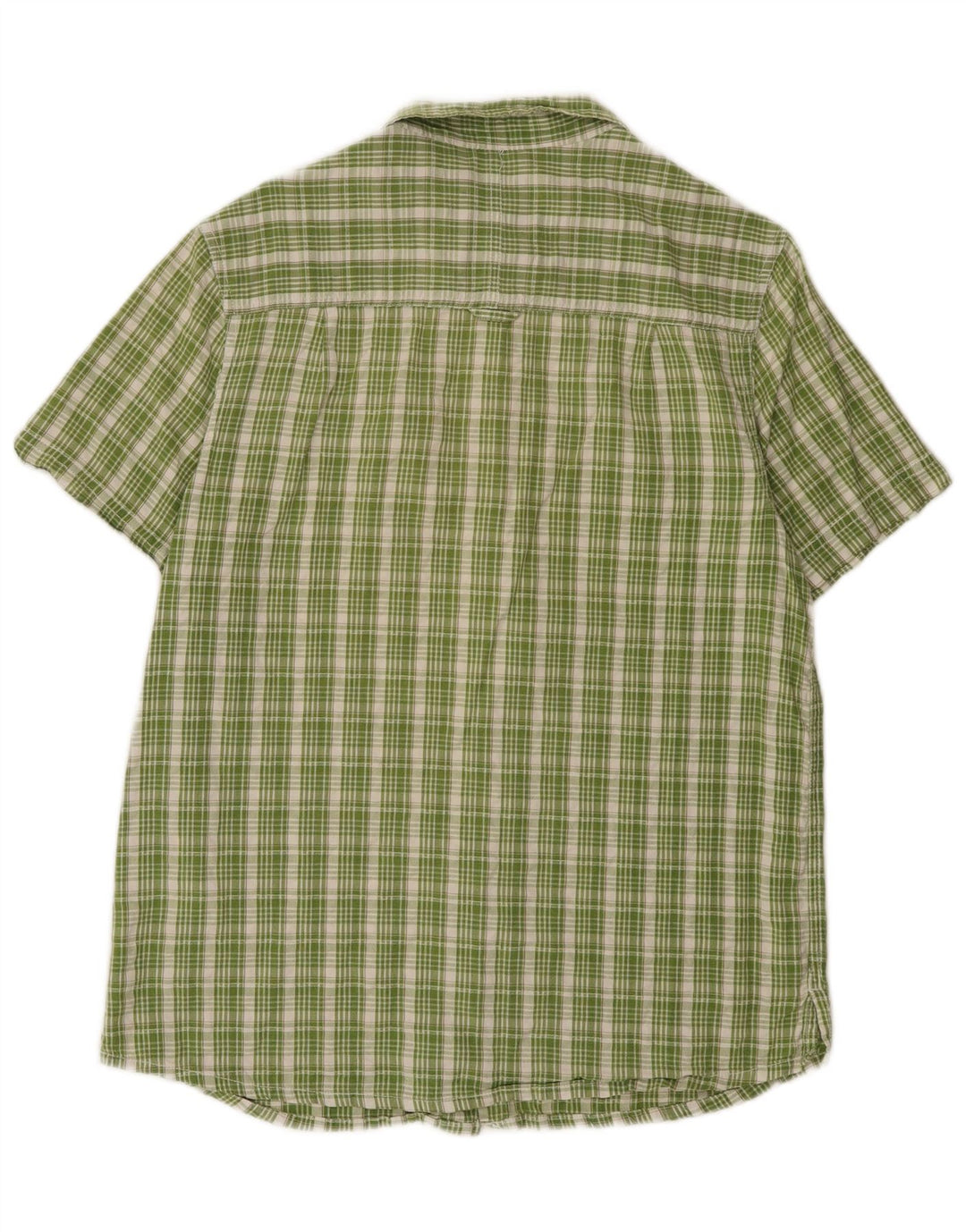 Camisa masculina de manga curta regular da Mountain Warehouse, xadrez verde grande