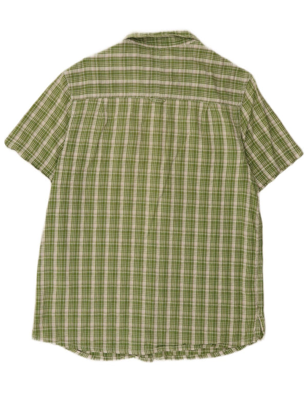 Camisa masculina de manga curta regular da Mountain Warehouse, xadrez verde grande