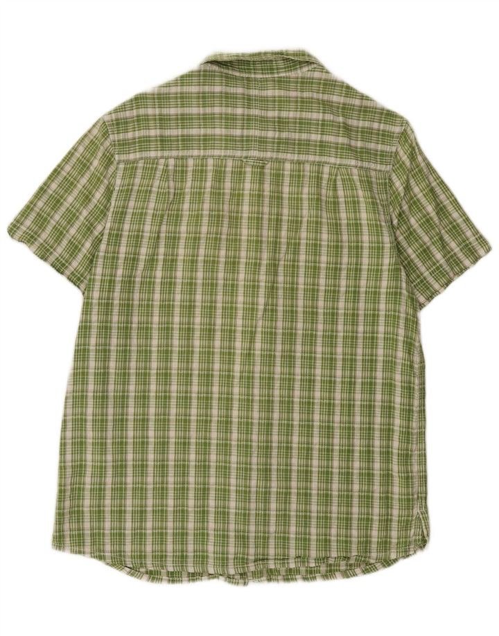 Camisa masculina de manga curta regular da Mountain Warehouse, xadrez verde grande