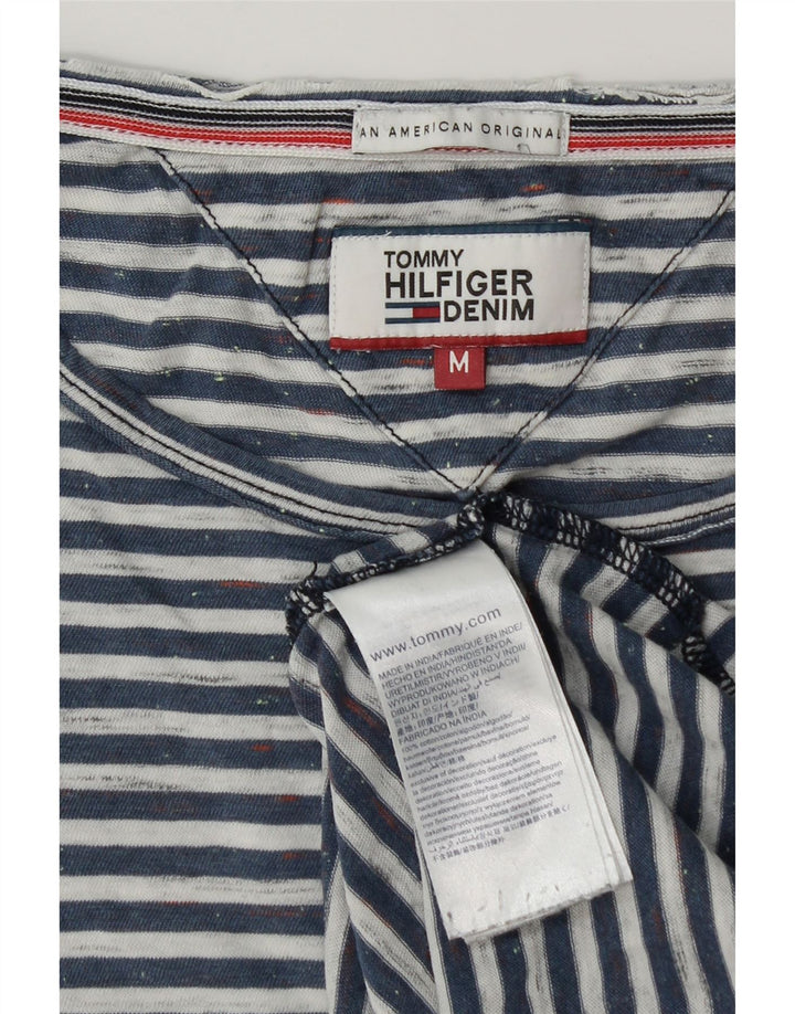 Camiseta masculina Tommy Hilfiger Top médio algodão listrado azul marinho