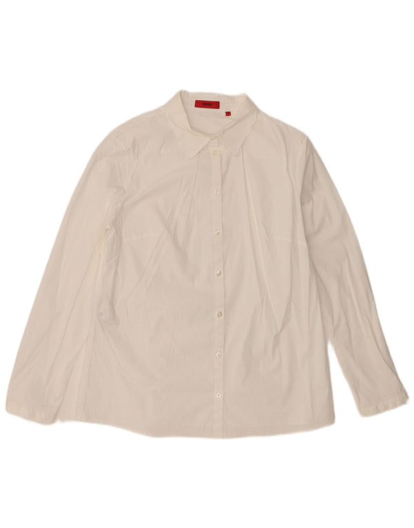 Camisa feminina Hugo Boss IT 42 algodão branco médio