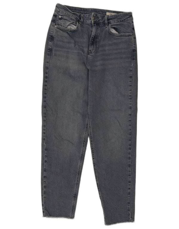 Calça jeans feminina Marks & Spencer Mom Tapered UK 12 Mdium W28 L28 Azul