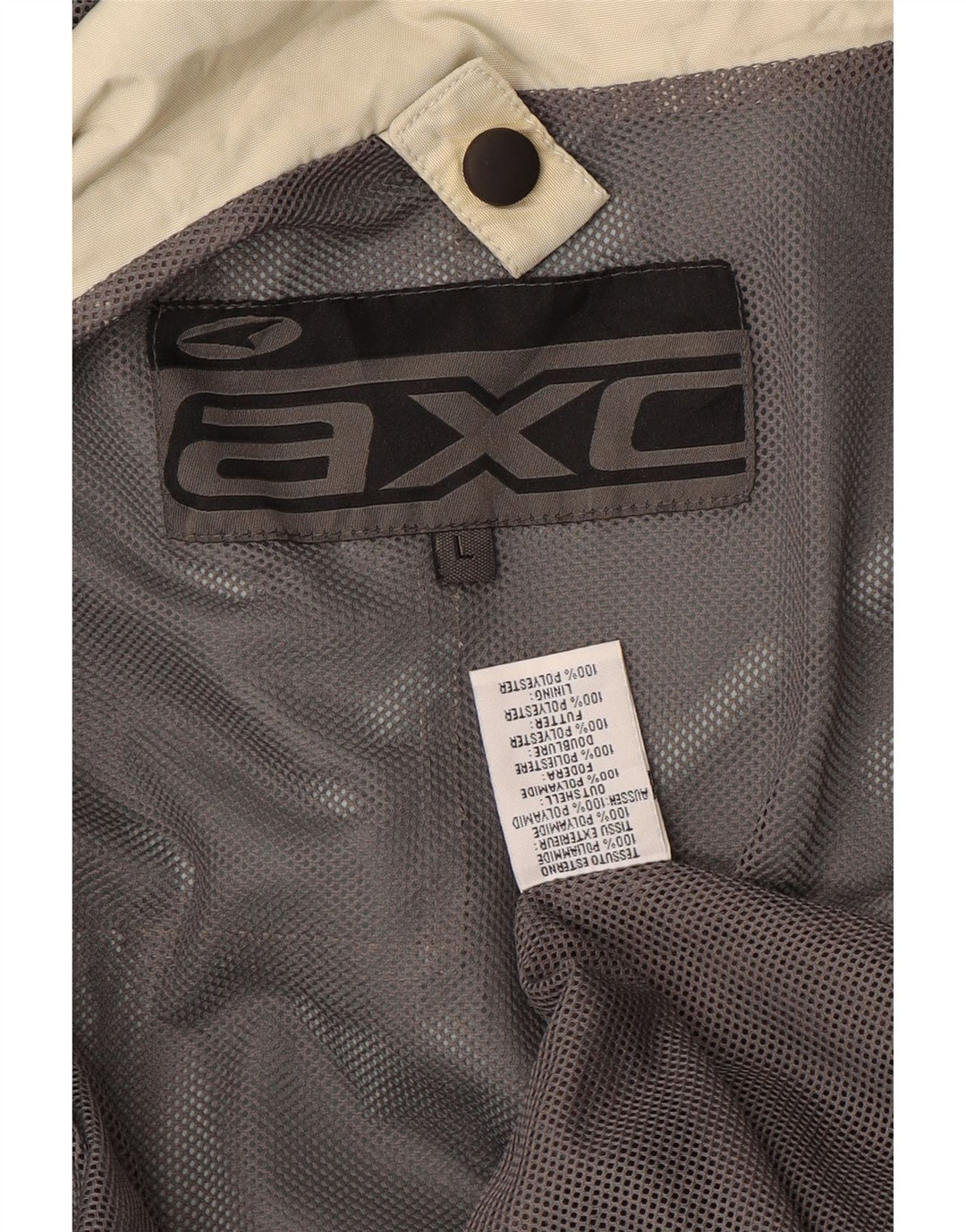 Casaco corta-vento masculino AXO com capuz UK 40 grande poliamida bege