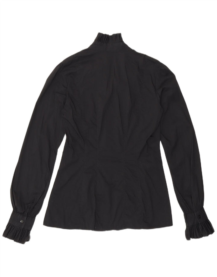 Blusa feminina de manga comprida Benetton Reino Unido 14 médio preto