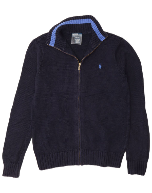 Suéter cardigã masculino Polo Ralph Lauren 14-15 anos grande algodão azul marinho