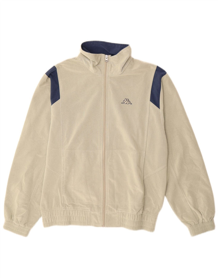 KAPPA Mens Treino Top Jacket Pequeno Bege Colourblock Poliéster