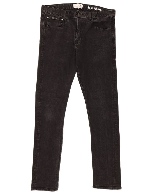 Quiksilver Mens Slim Jeans W32 L32 Algodão Preto