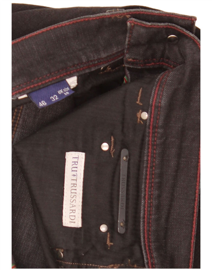 Trussardi Calça jeans reta masculina W30 L31 preta