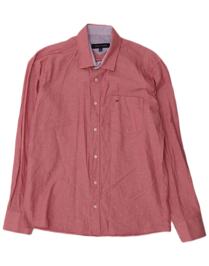 Camisa masculina Tommy Hilfiger tamanho 39/40 algodão vermelho médio