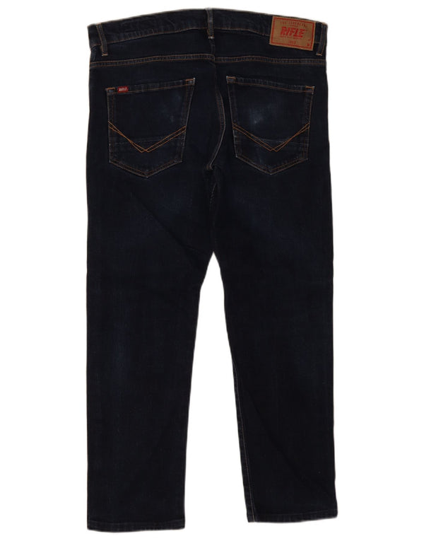 Rifle Masculino Cropped Slim Jeans W32 L26 Azul Marinho Algodão