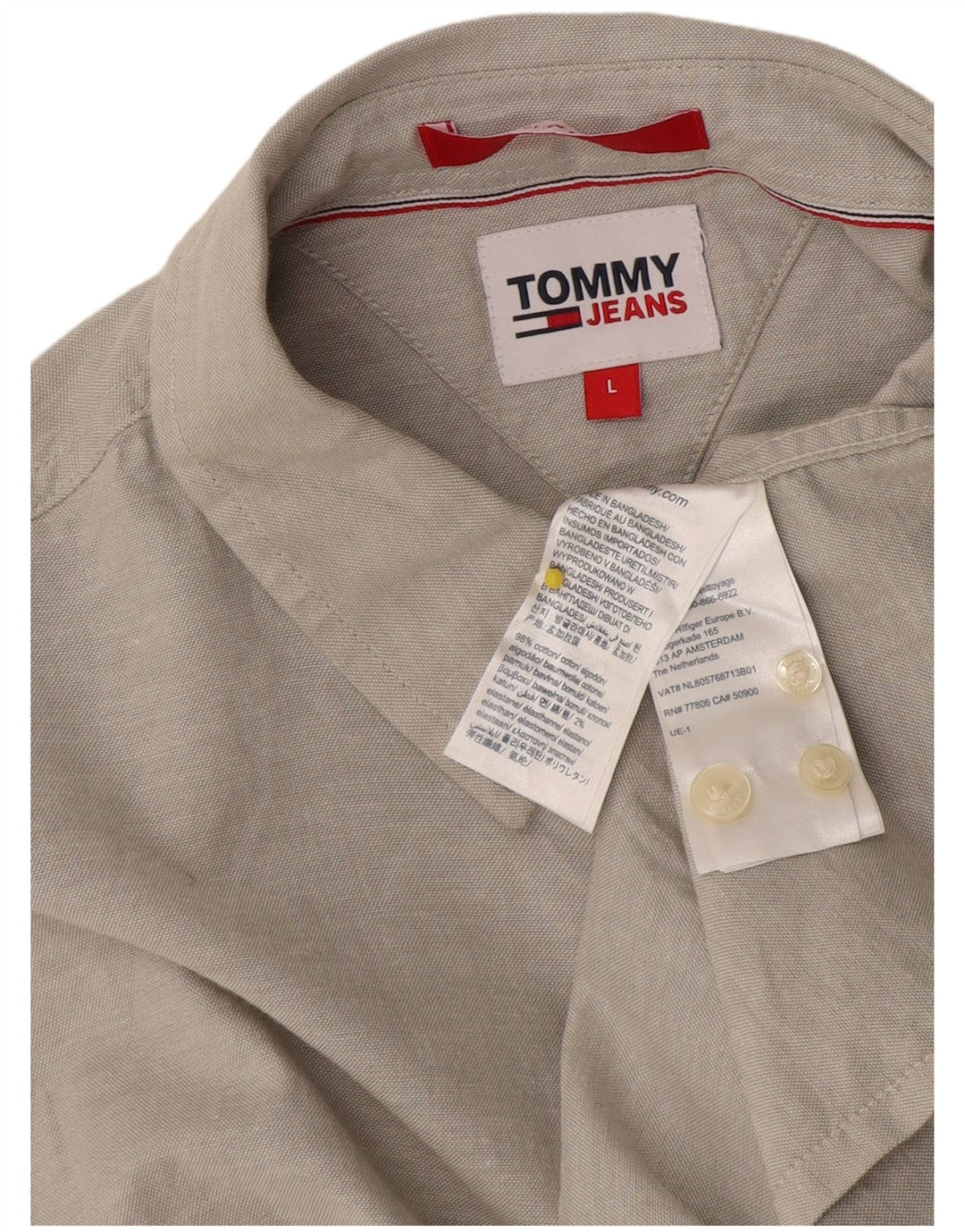 Camisa masculina Tommy Hilfiger grande algodão cinza
