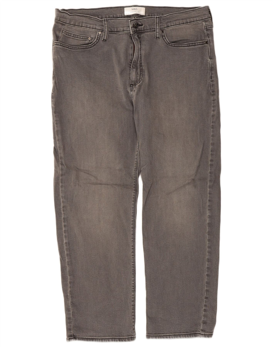 Jeans retos masculinos Marks & Spencer W36 L29 algodão cinza