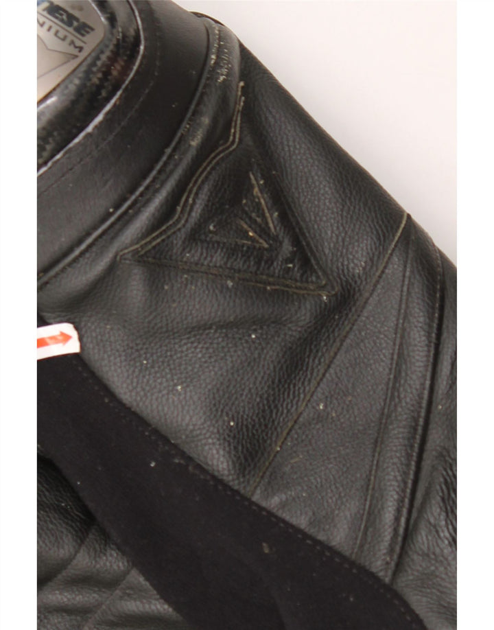 Jaqueta masculina de couro gráfico DAINESE Racer IT 50 grande couro preto