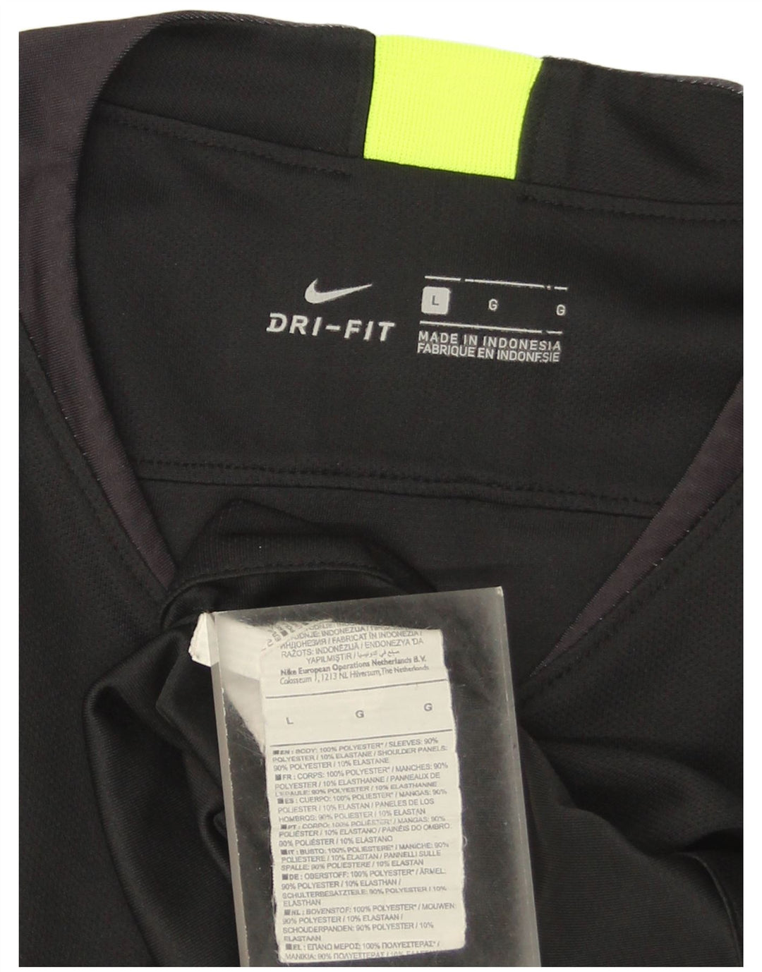 Camiseta masculina Nike Dri Fit grande poliéster listrado preto