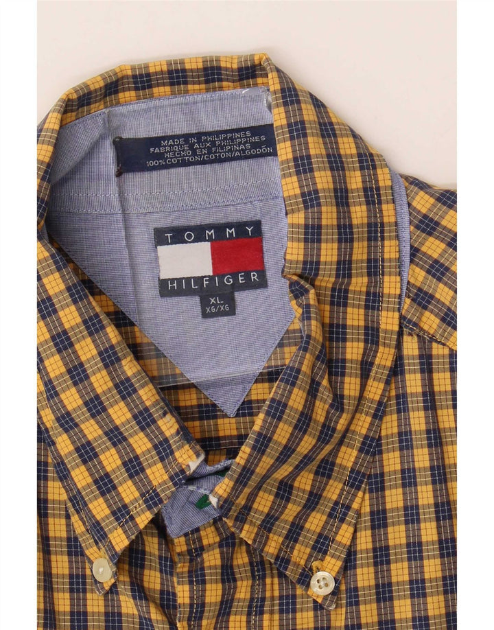 Camisa masculina Tommy Hilfiger XL algodão guingão amarelo