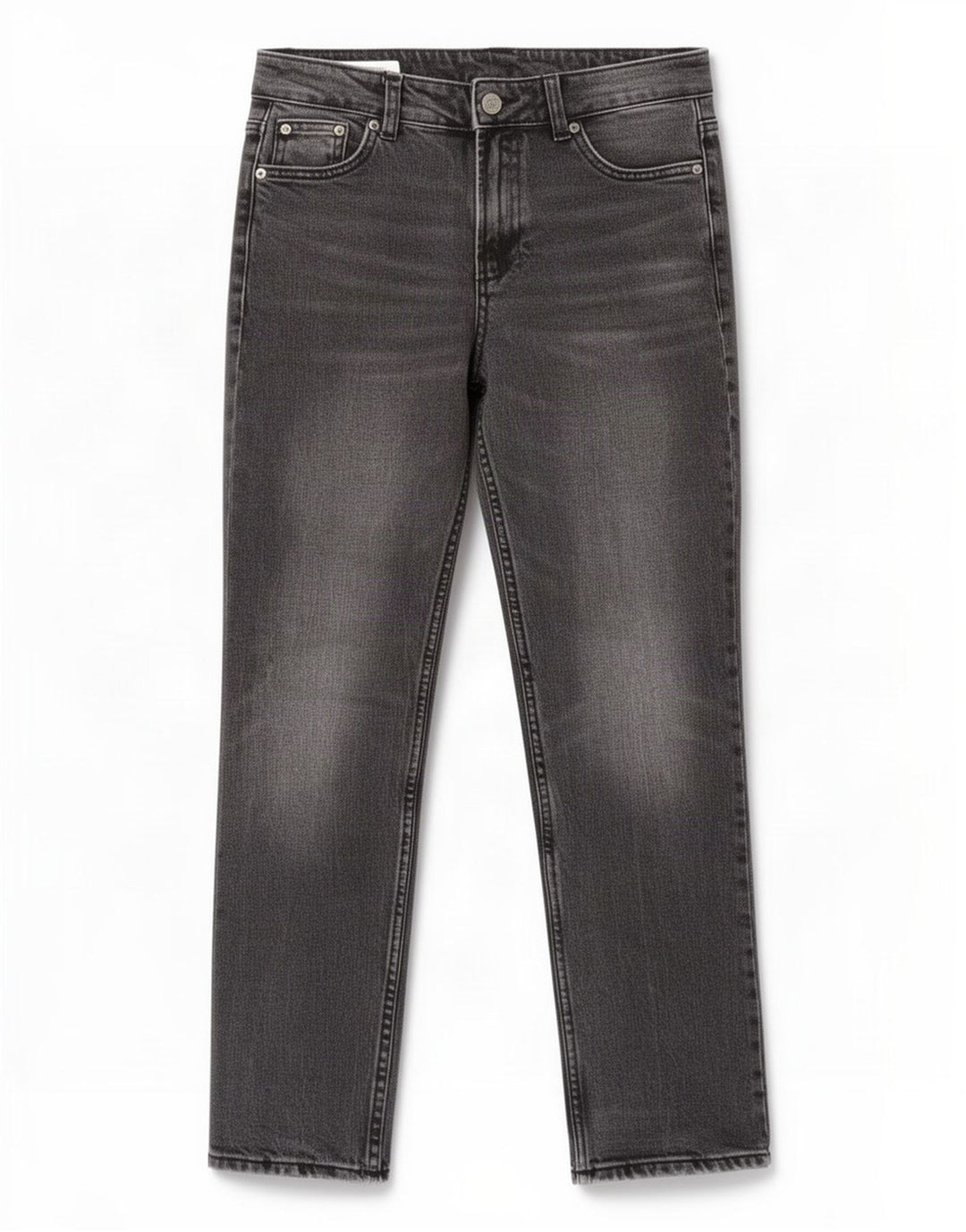 Calça jeans reta feminina Zara EU 34 2XS W24 L28 cinza