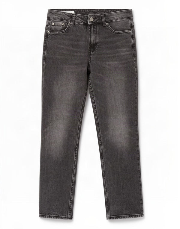 Calça jeans reta feminina Zara EU 34 2XS W24 L28 cinza