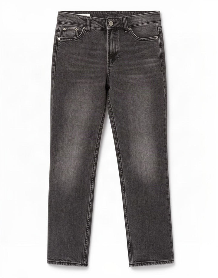 Calça jeans reta feminina Zara EU 34 2XS W24 L28 cinza