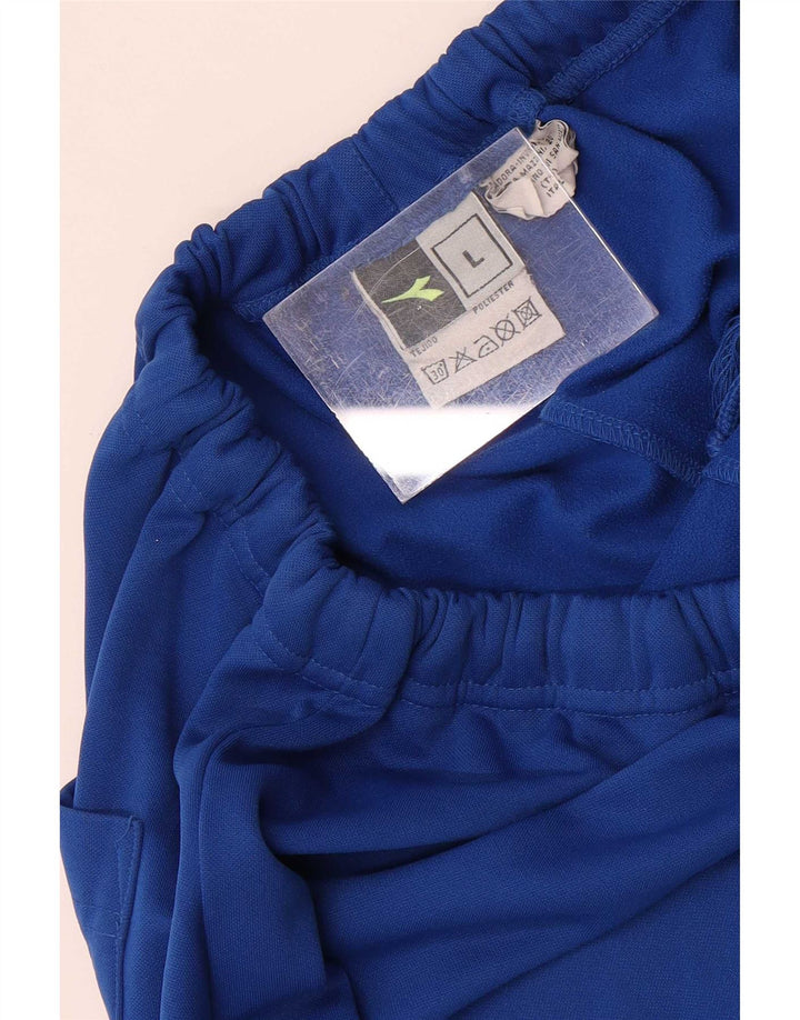 Calça de treino masculina Diadora Joggers grande poliéster azul