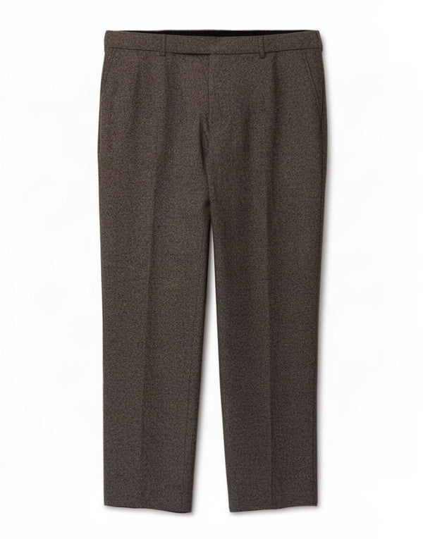 Calça masculina de terno reto sob medida Marks & Spencer W36 L29 cinza salpicado