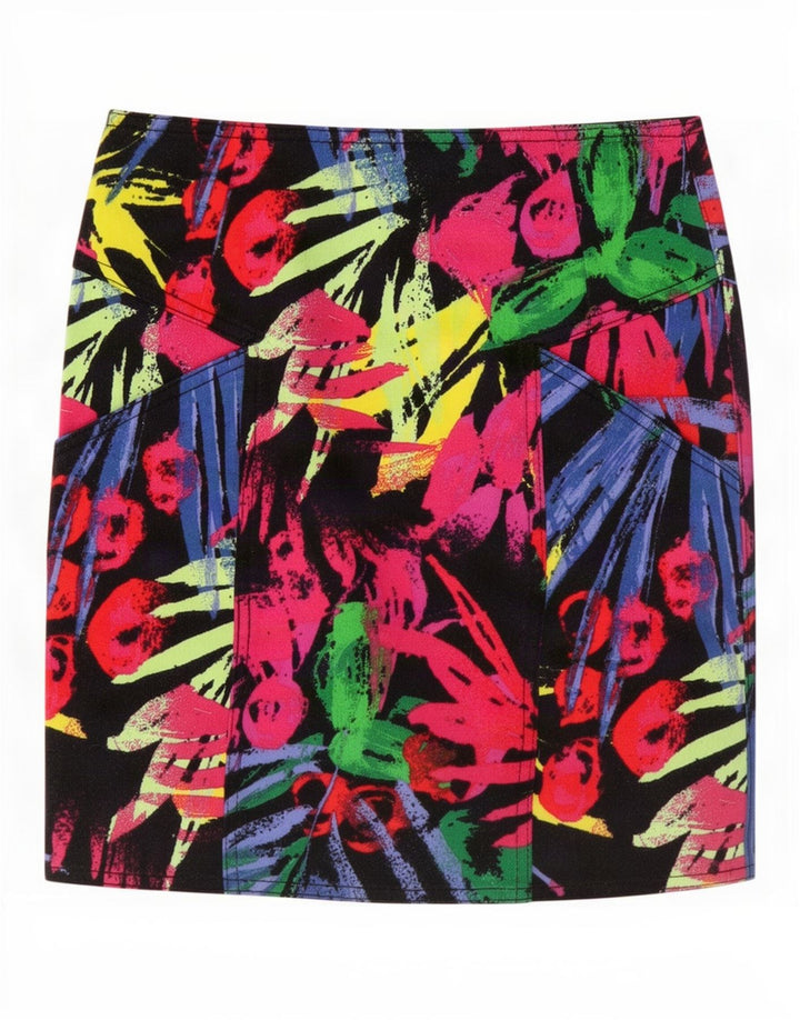 Minissaia feminina Topshop com padrão abstrato Reino Unido 10 pequena W27 multicolorida