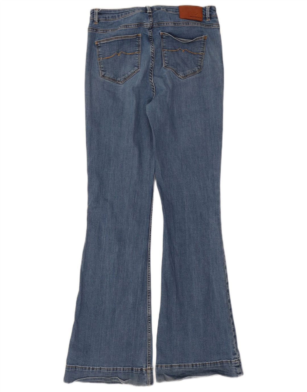Monsoon Calça jeans feminina larga UK 12 médio W30 L31 algodão azul