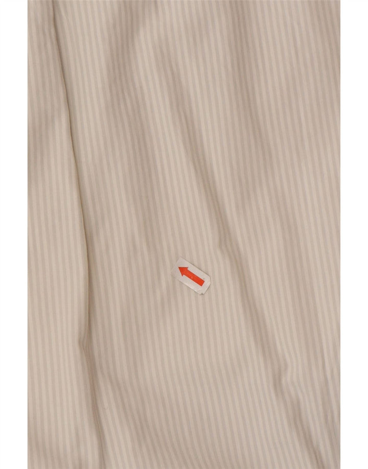 Camisa masculina J. Crew grande algodão listrado branco